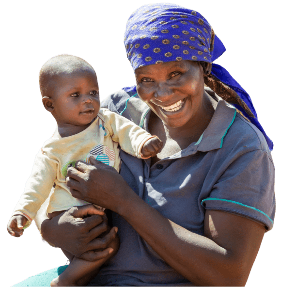 Happy African mother and child